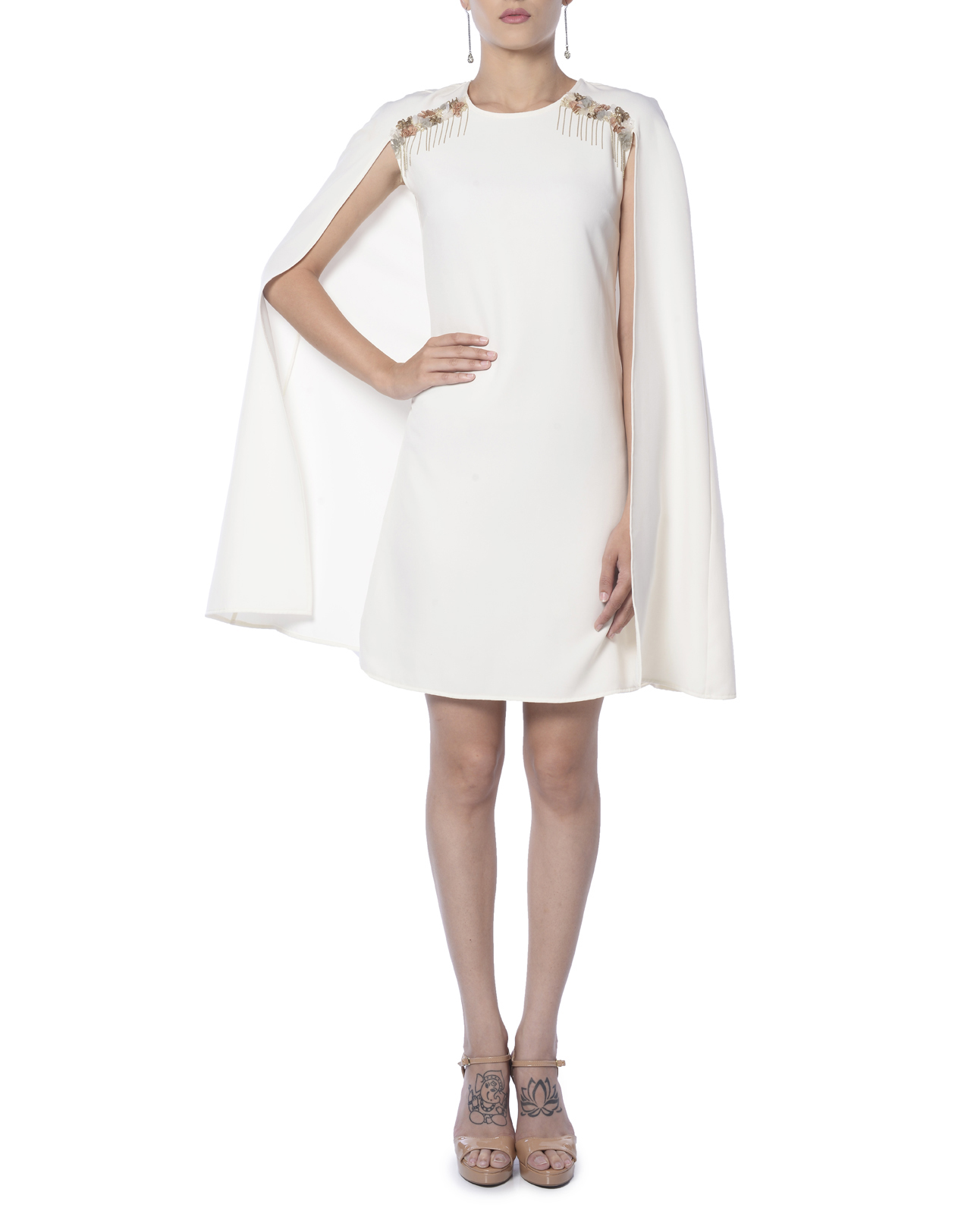 White cape dress